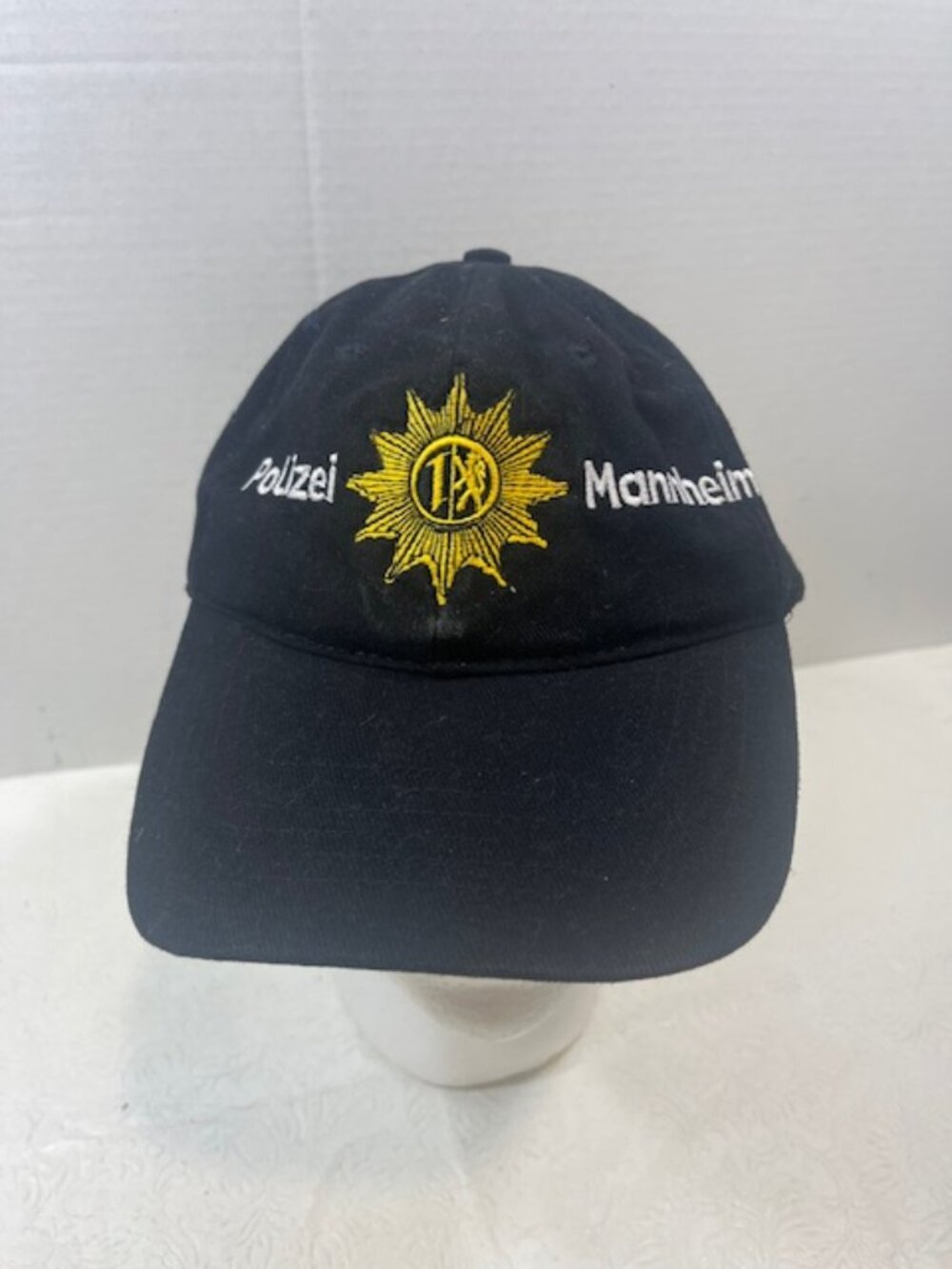 VTG Black Polizei Mannheim Germany Baseball Cap Hat Cotton Strapback